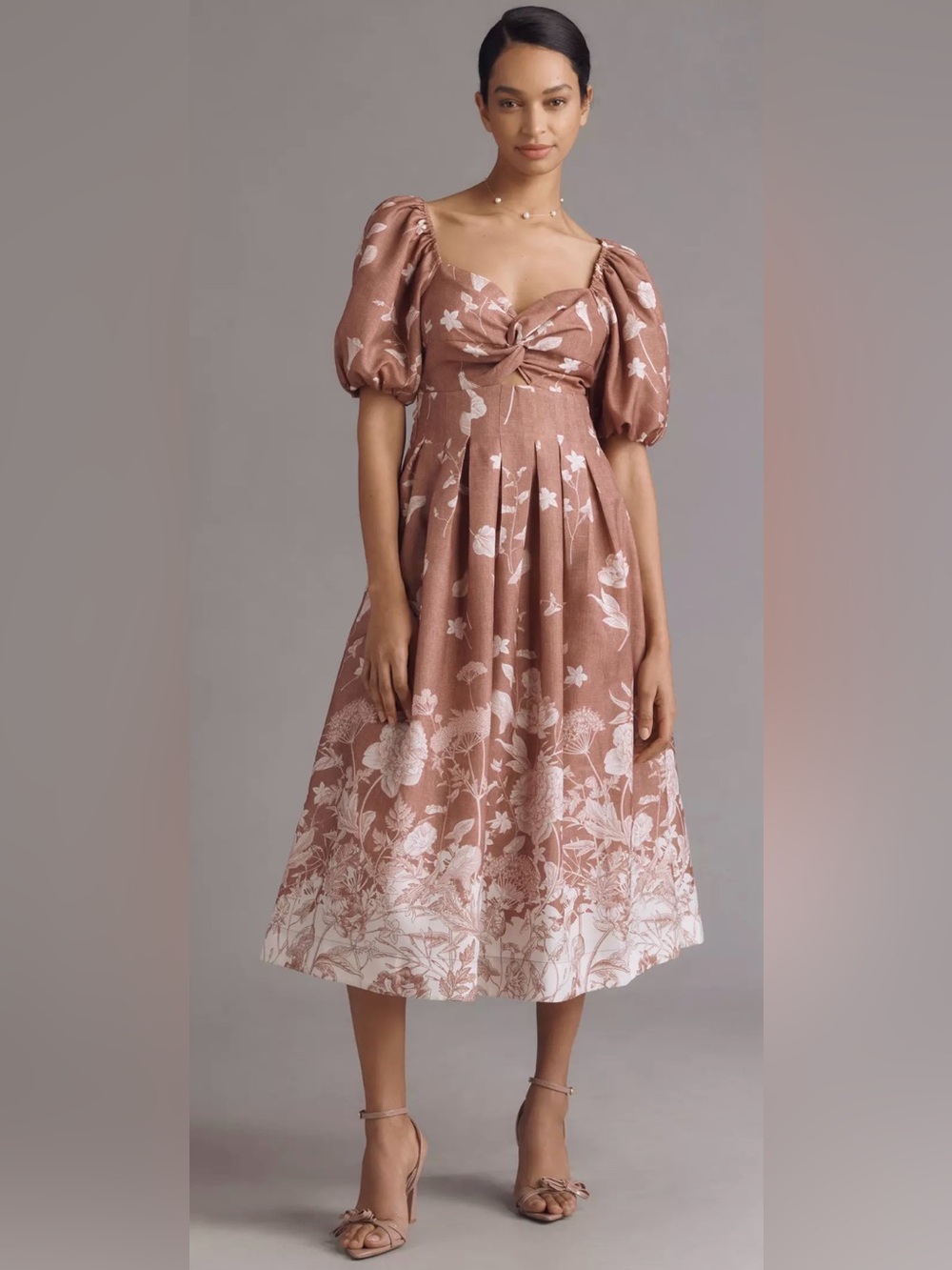 Anthropologie En Saison Monet Floral Midi Dress